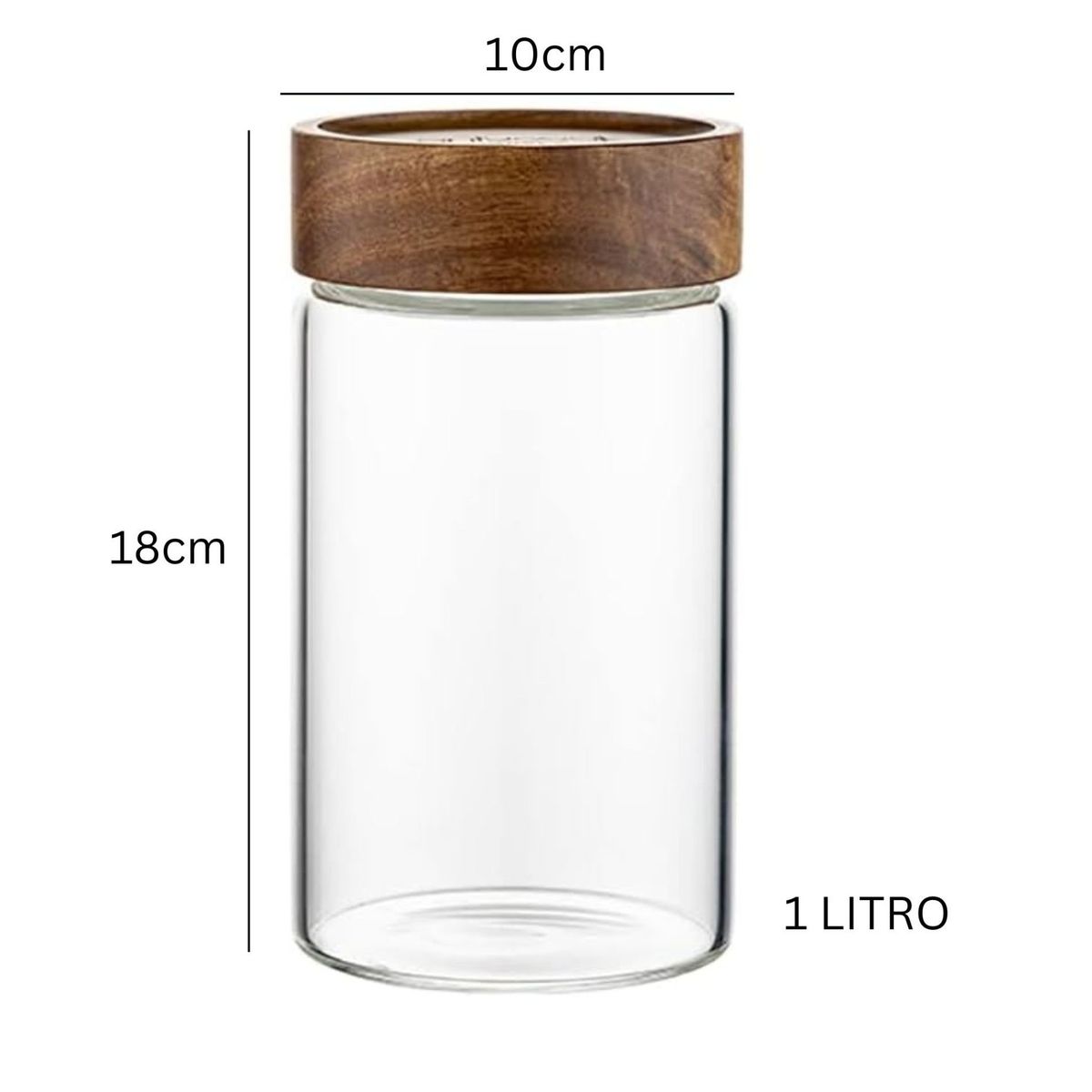 ALLEGRA - Pack 3 Frascos De Vidrio Con Tapa De Madera