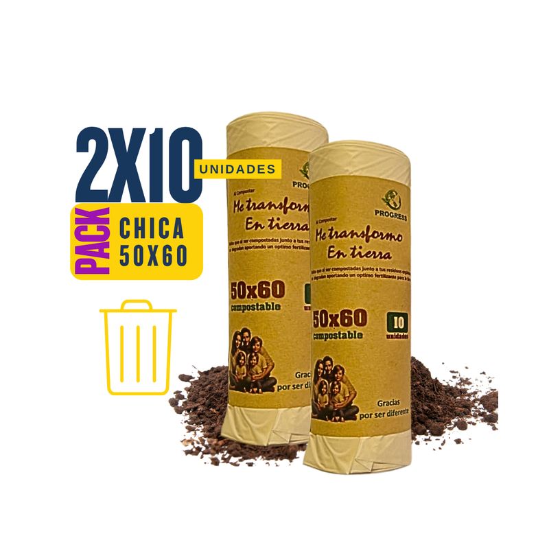 GENERICO - Bolsa Basura 50x60cm - 20 unds Biodegradable & Compostable.