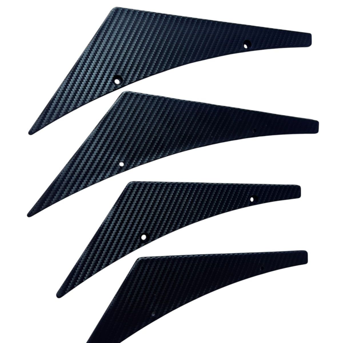 GENERICO - Deflector 4 Pzs Para Parachoque Apernado Aleta Fibra Carbono