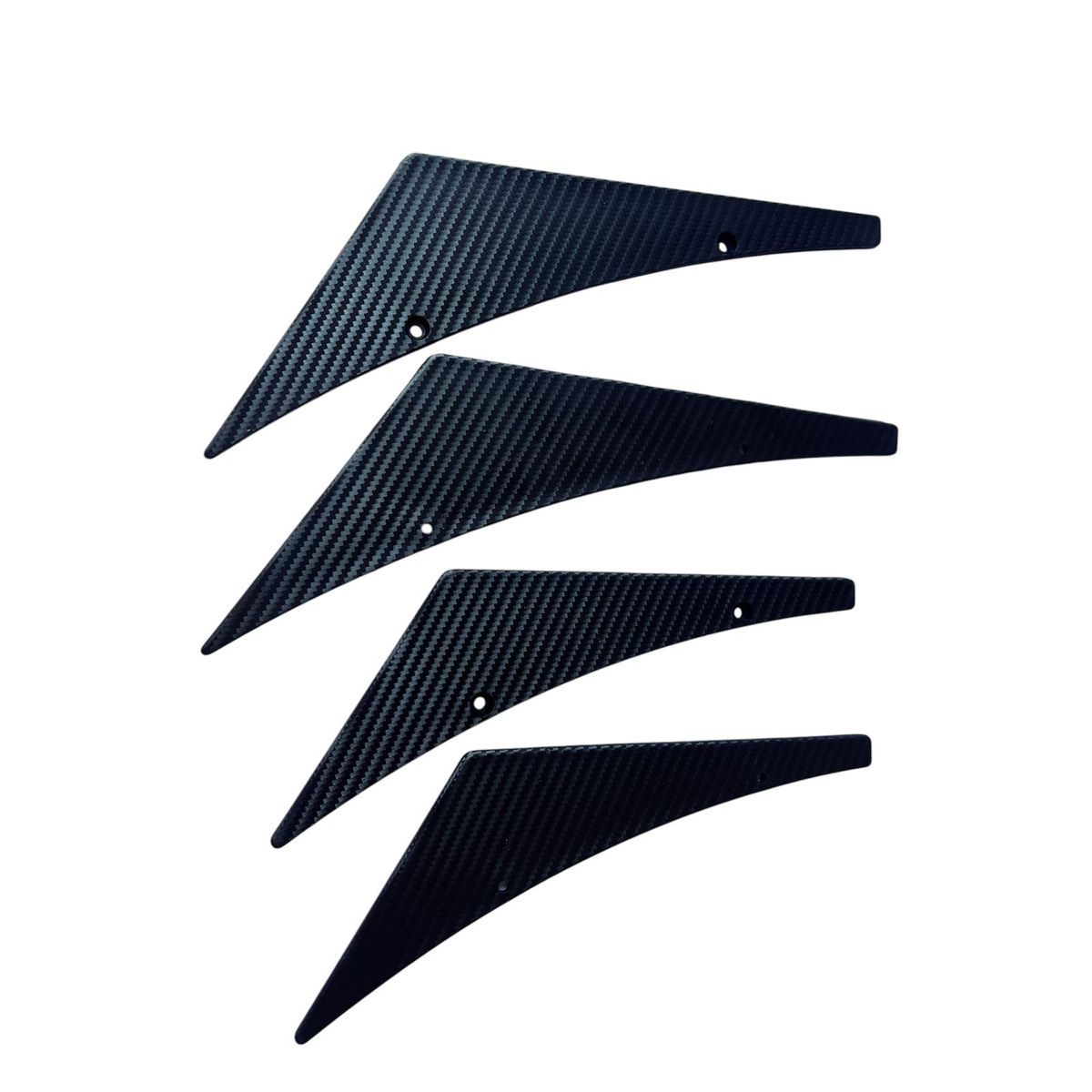 GENERICO - Deflector 4 Pzs Para Parachoque Apernado Aleta Fibra Carbono