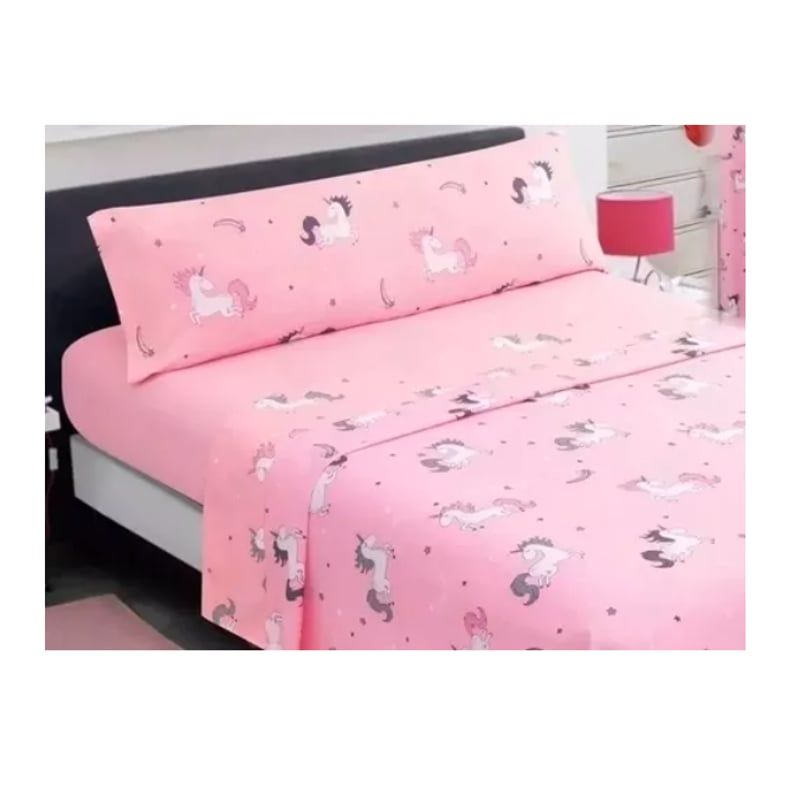 GENERICO - Sabanas Infantiles Niños Y Niñas 15 Dinosaurios rosa