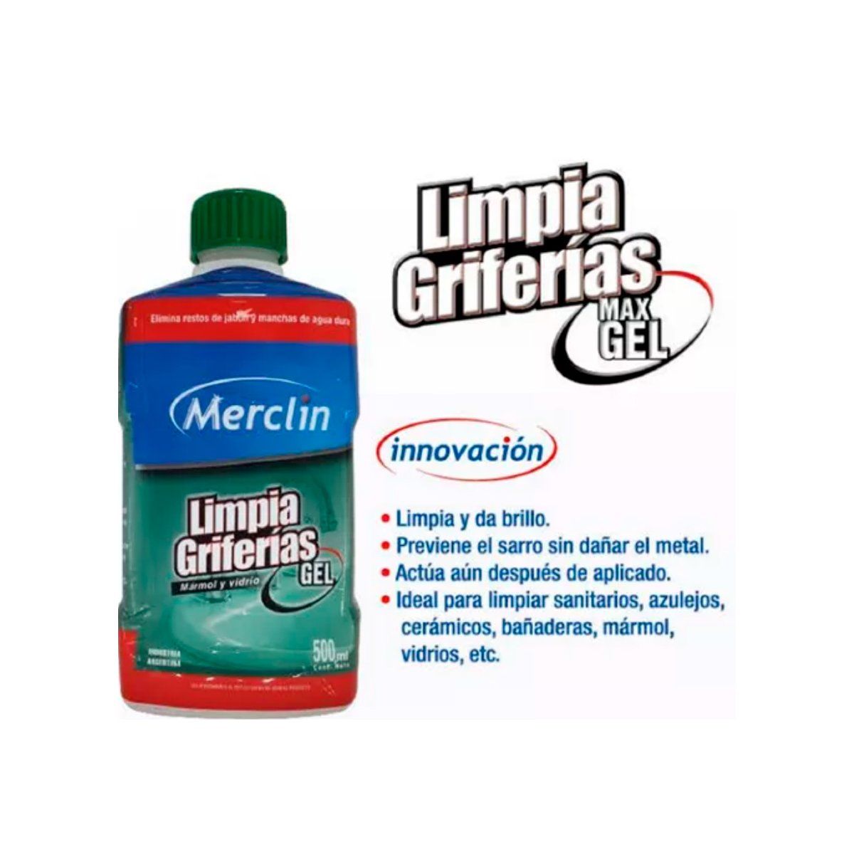 GENERICO - Limpia Griferías Gel Mármol Y Vidrio 500ml