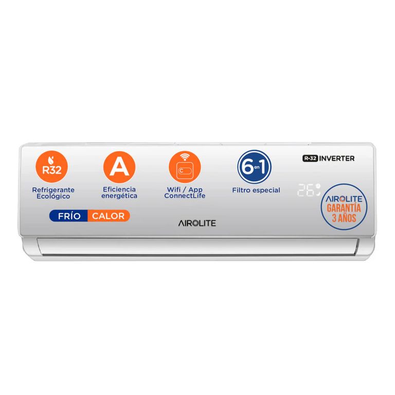 AIROLITE AIRE ACONDICIONADO SPLIT MURO FRÍO-CALOR 9000 BTU INV