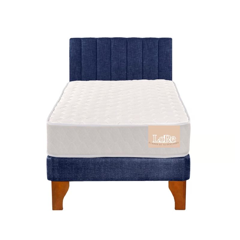 GENERICO - Cama Tubular Azul En Lino 15P