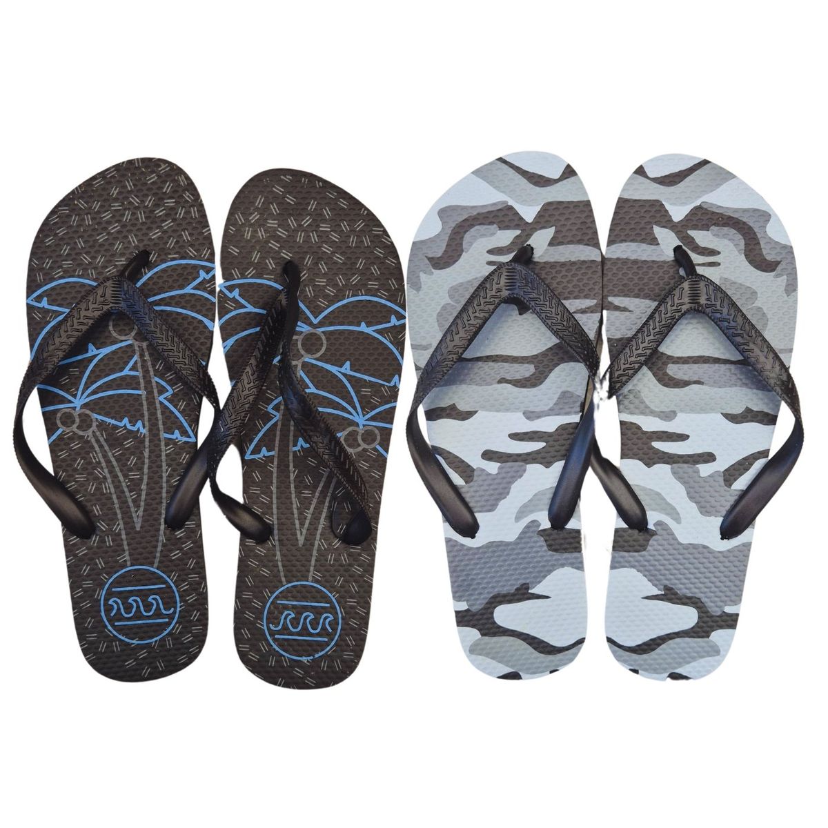 LIKE SHOP - Pack 2 Pares Hawaianas Hombre Sandalias Suela Goma 2103