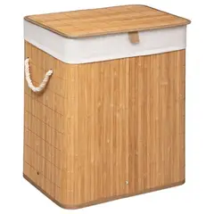 GENERICO - Canasto Cesta Ropa Sucia Rectangular De Bambú Con Tapa