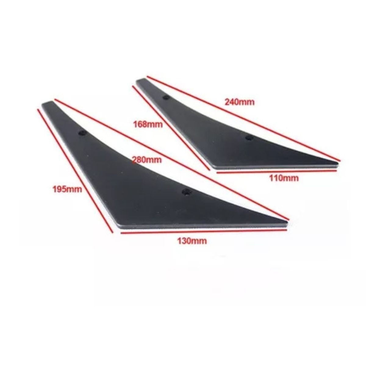 GENERICO - DIFUSOR Deflector 4 Pzs Para Parachoque Apernado Aleta NEGRO