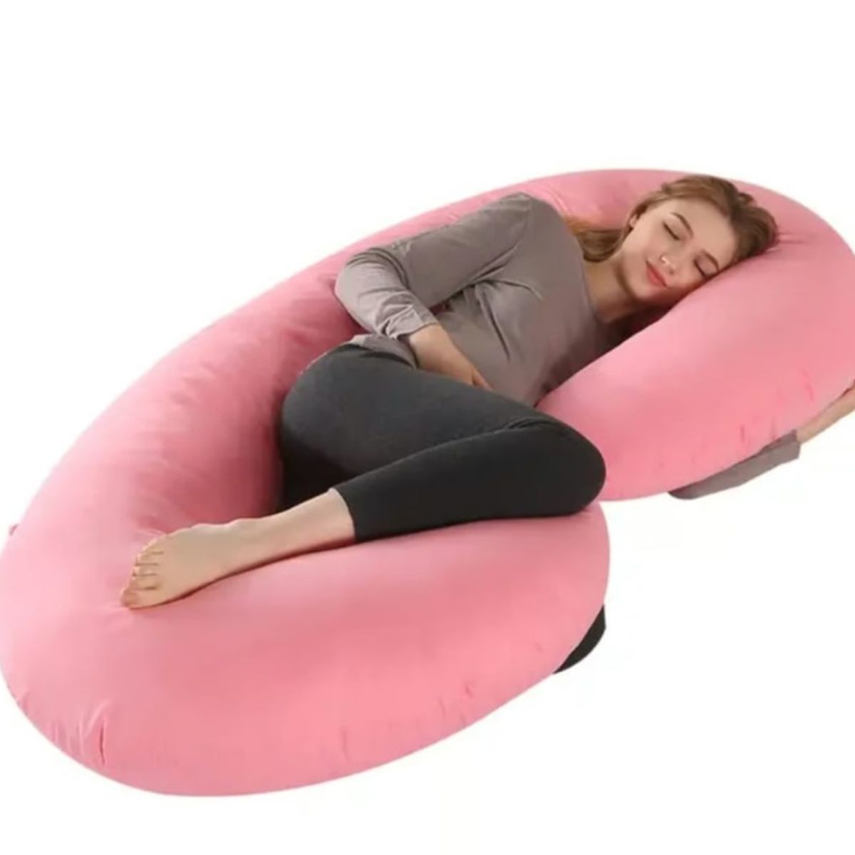 GENERICO - Cojín Almohada Maternal Rosada + Funda Extra Suave ALLINX