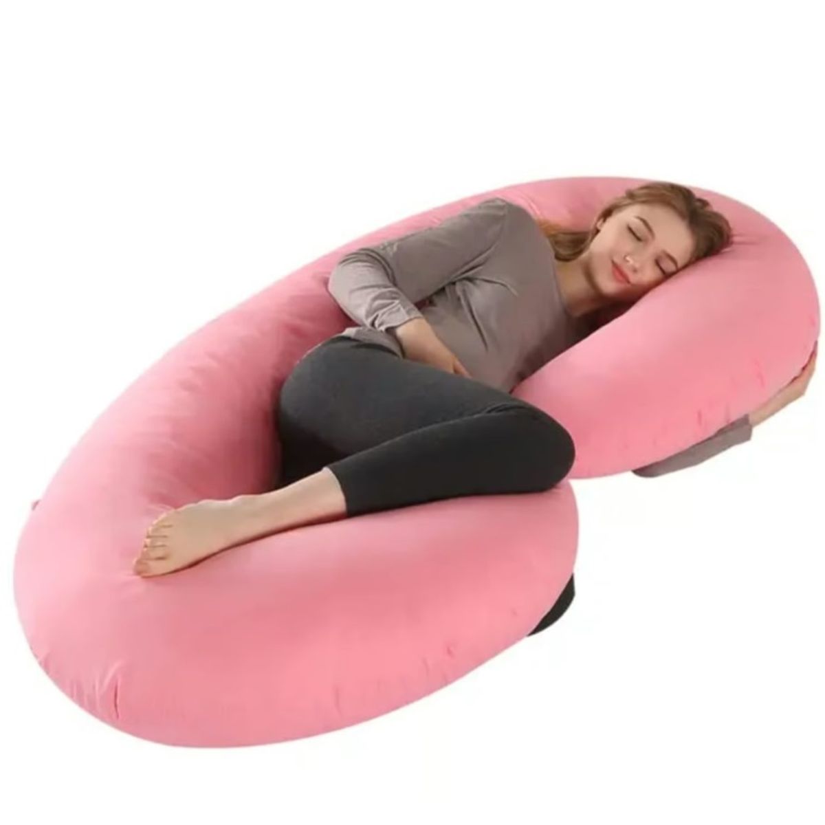 GENERICO - Cojín Almohada Maternal Rosada + Funda Extra Suave ALLINX