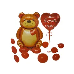 GENERICO - Set Globos Decorativos De Forma Oso y Corazones Para Fiestas