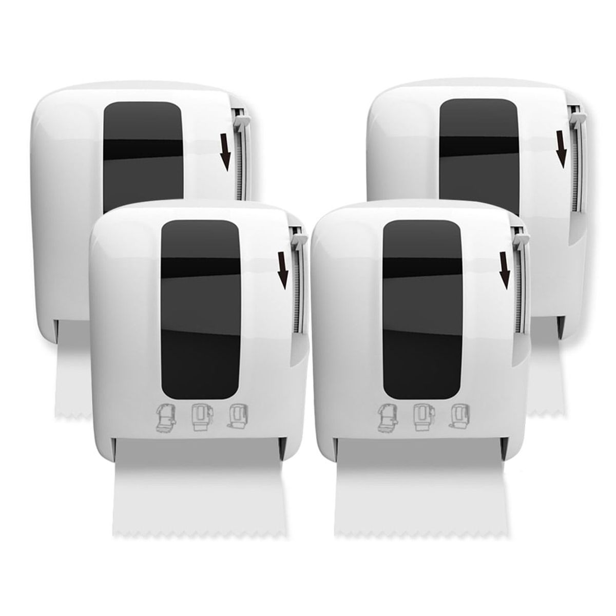 GENERICO - Pack 4 Dispensadores De Papel Toalla Con Palanca