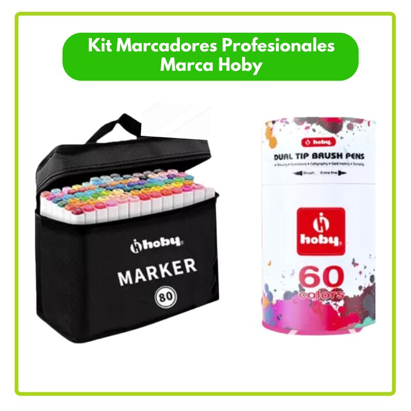 GENERICO - KIT Marcadores Doble Punta HOBY