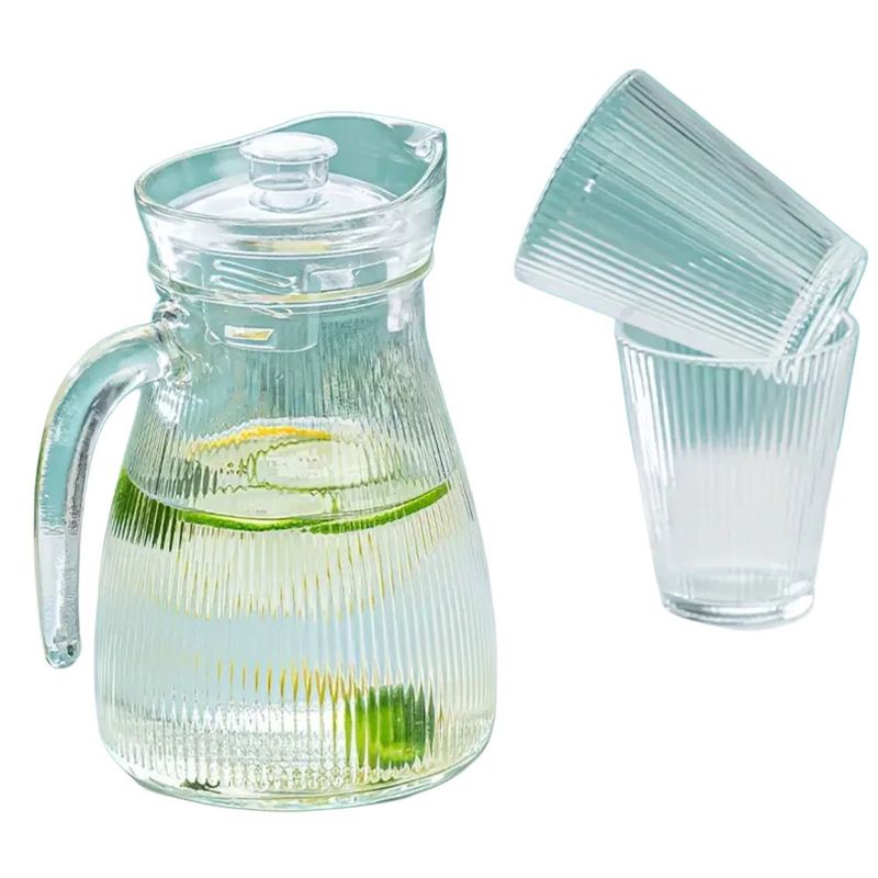 GENERICO - Jarra De Vidrio De Agua Jarra Jugo Con Vasos