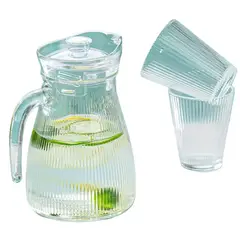 GENERICO - Jarra De Vidrio De Agua Jarra Jugo Con Vasos