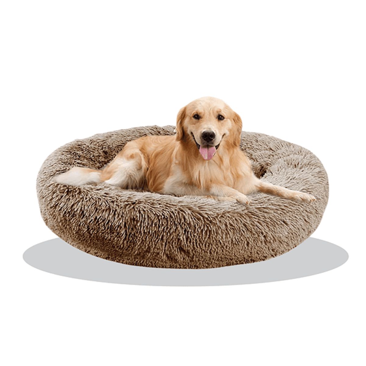 GENERICO - Cama Antiestrés Felpa para Mascotas Perros Gatos 70cm Marrón