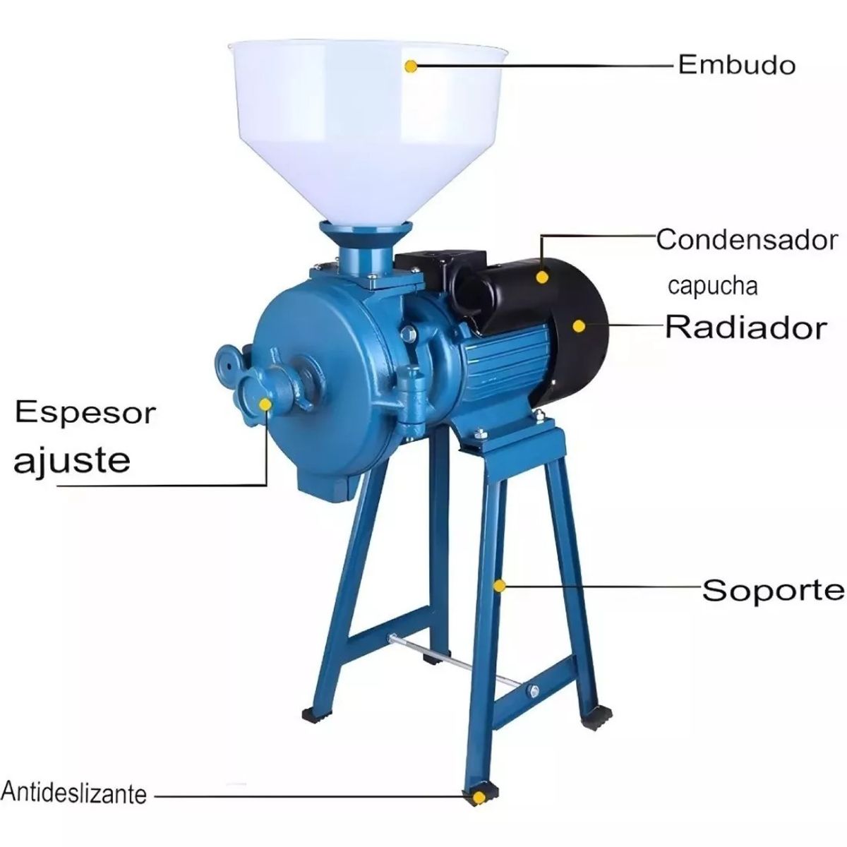 ALTERNATIVE - Molino Electrico Disco Metal Moledora De Granos y Choclo Seco