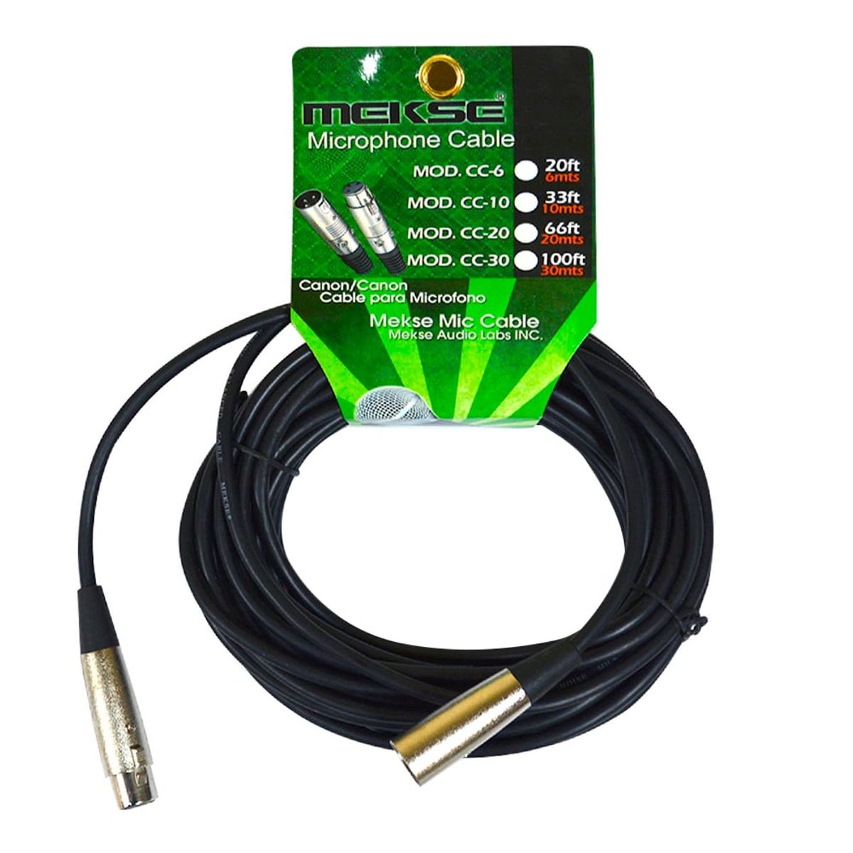MEKSE - CABLE PARA MICROFONO A3M-A3F 6 METROS CC-6 MEKSE