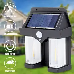 GENERICO - Lampara farol solar doble con sensor luz cálida