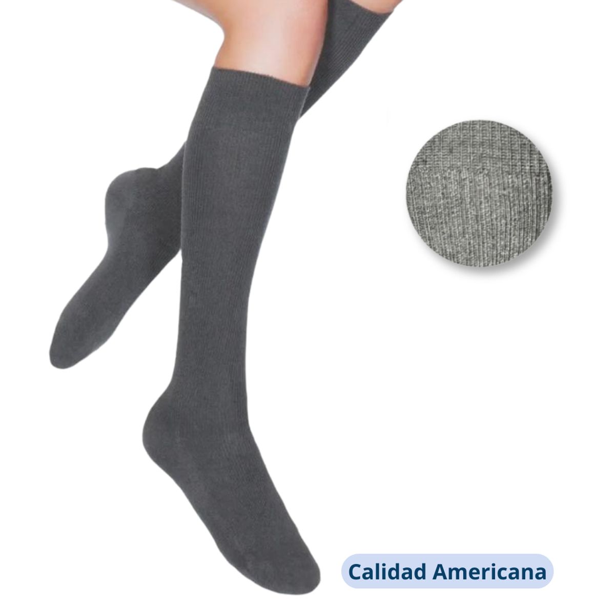 UTILISIMO - Pack 3 Calcetines Escolar Largo Gris Bambú Mas Clothing