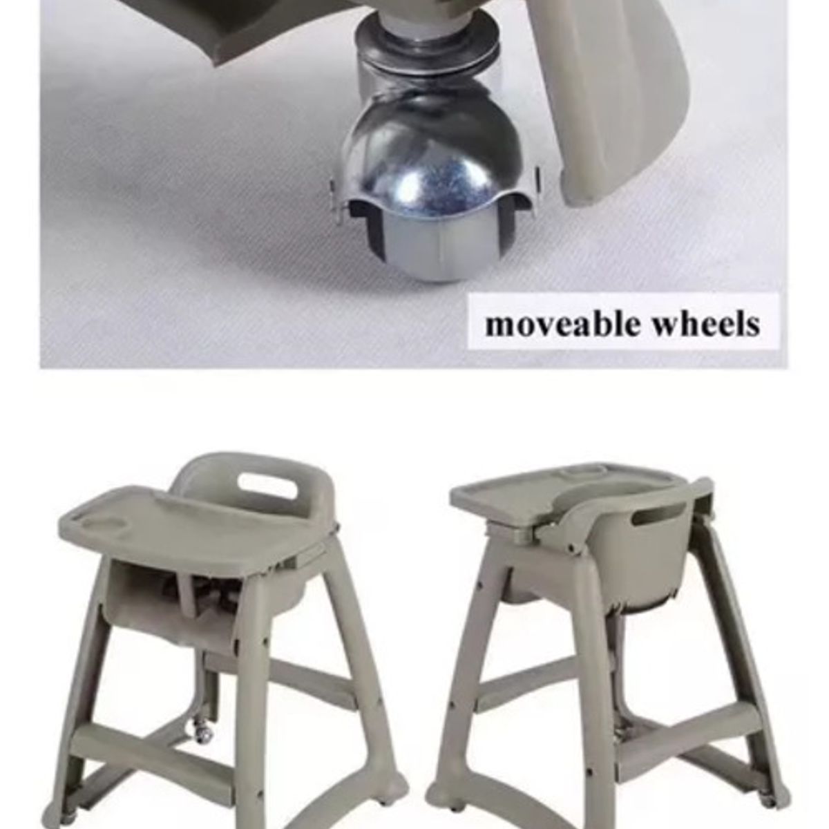 GENERICO - Silla De Comedor Para Bebé con Ruedas y Mesita