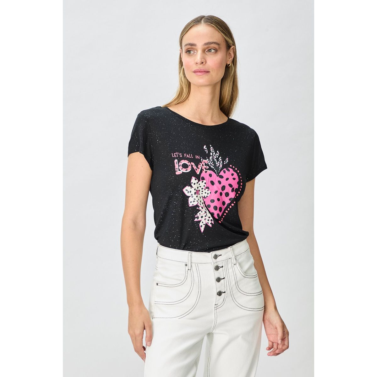 IO - Polera Manga Corta Negro Mujer Io