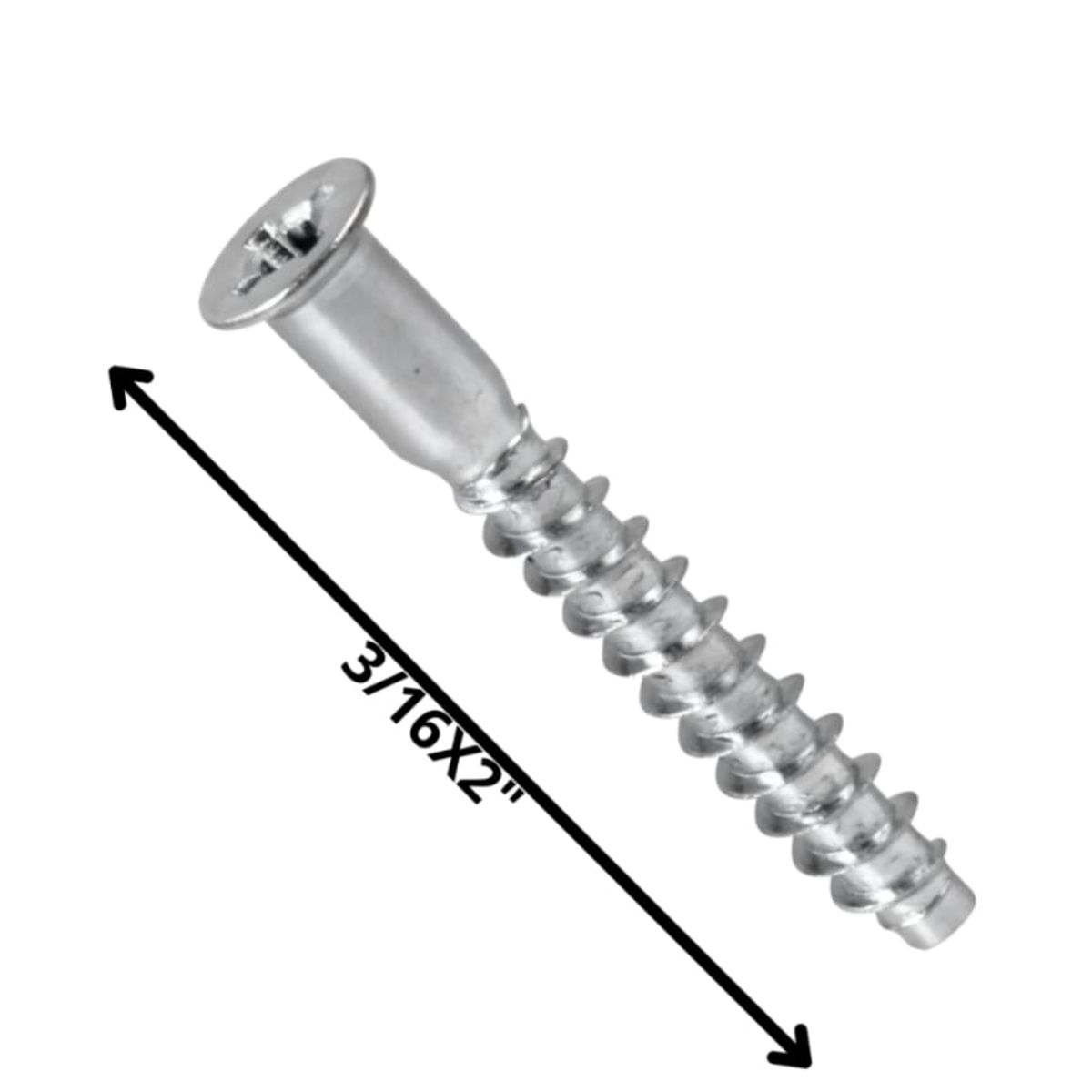 GENERICO - Tornillo Sobervio Zinc 3/16x2 100 unds