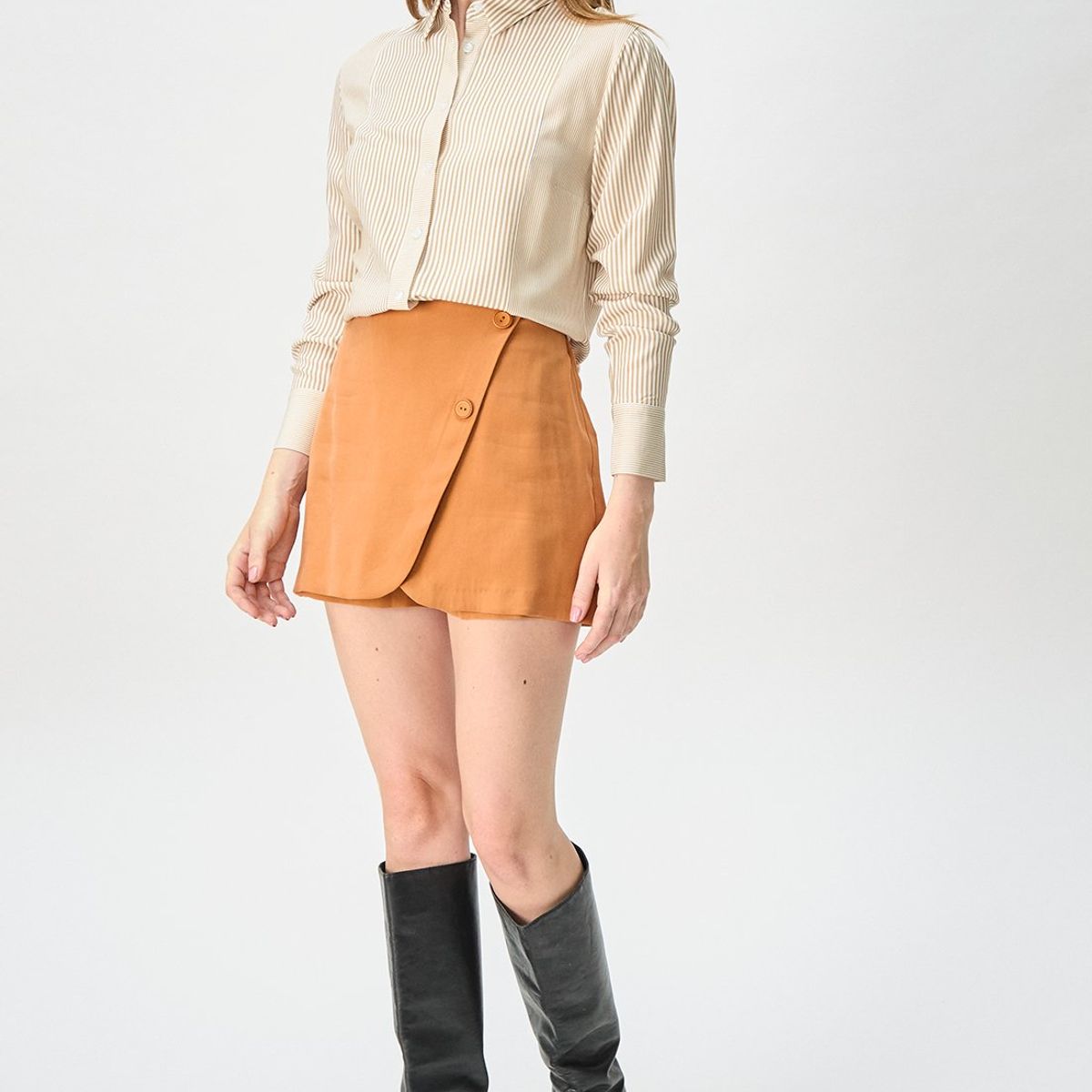 IO - Blusa Manga Larga Beige Mujer Io