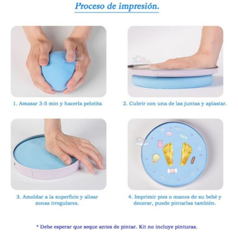 GENERICO - Kit Molde De Arcilla Para Grabar Huella De Bebé