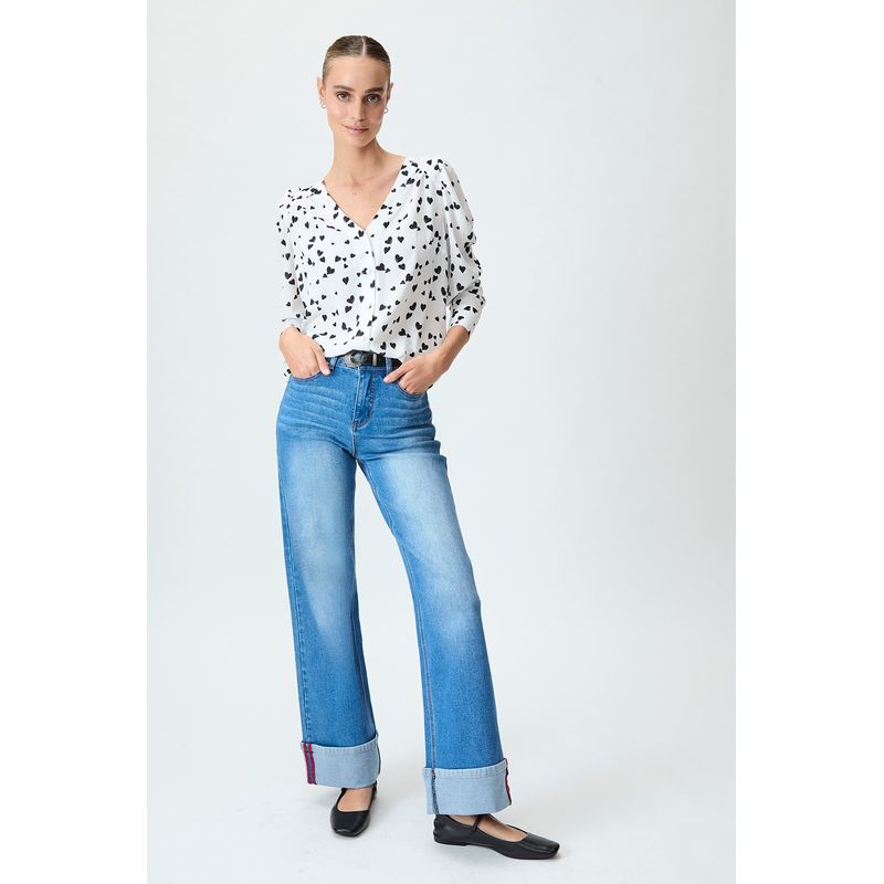 IO - Blusa Manga Larga Crudo Mujer Io