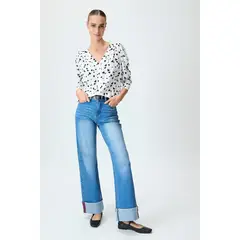 IO - Blusa Manga Larga Crudo Mujer