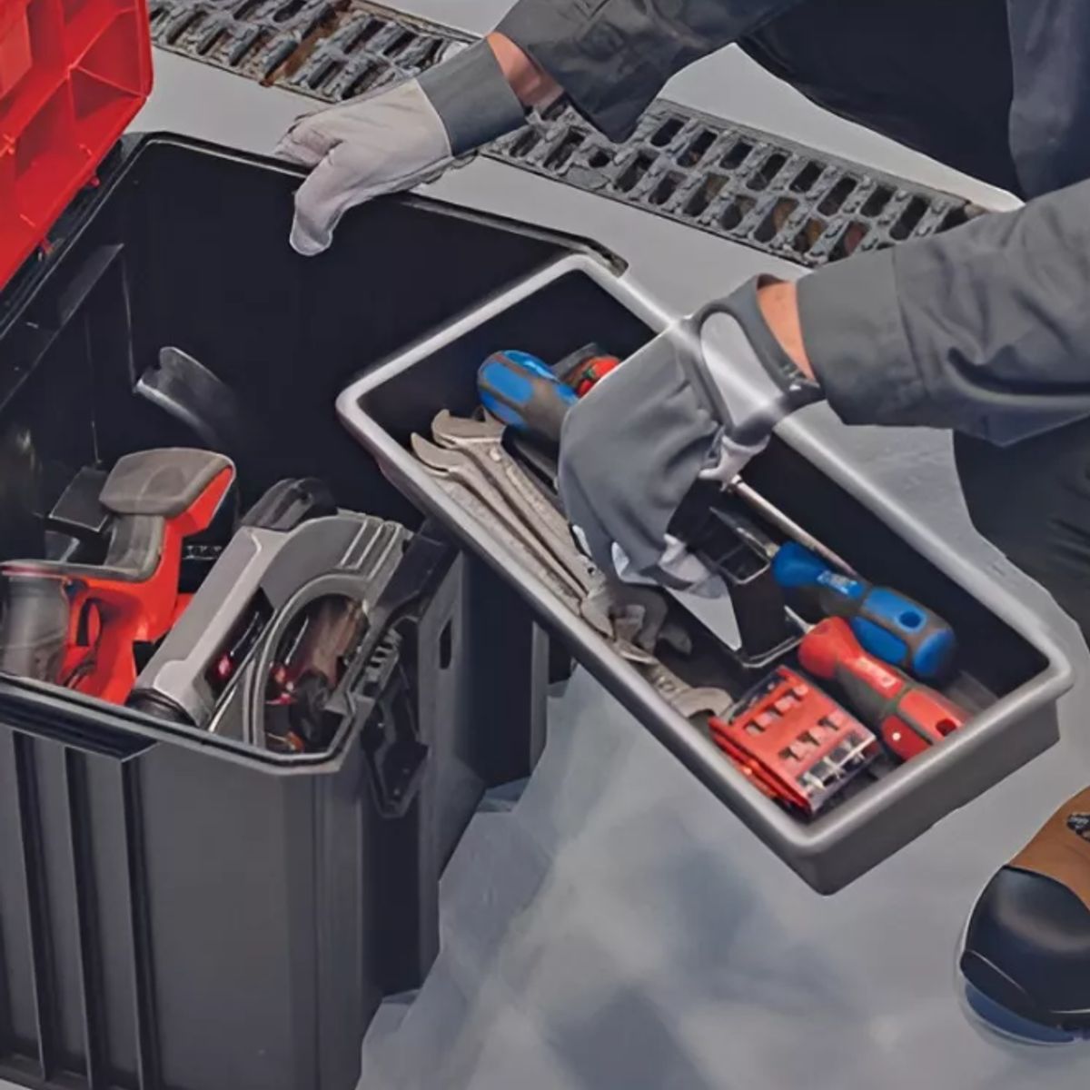 EINHELL - Maletin Caja Herramientas Apilable 90kg 28x41x25