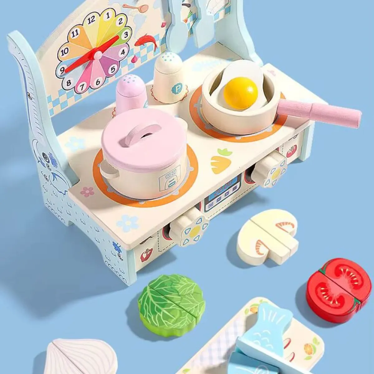 GENERICO - Cocina Juguete Madera Niños Set Juego Rol Montessori Educativo Accesorios