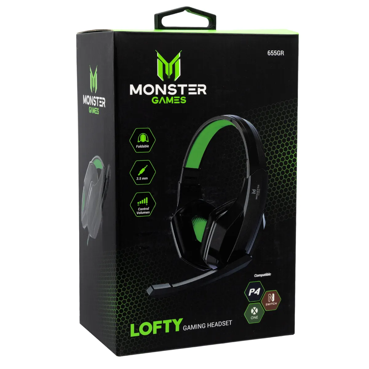 MONSTER GAMES - AUDIFONO GAMER PLUG ESTEREO Open box