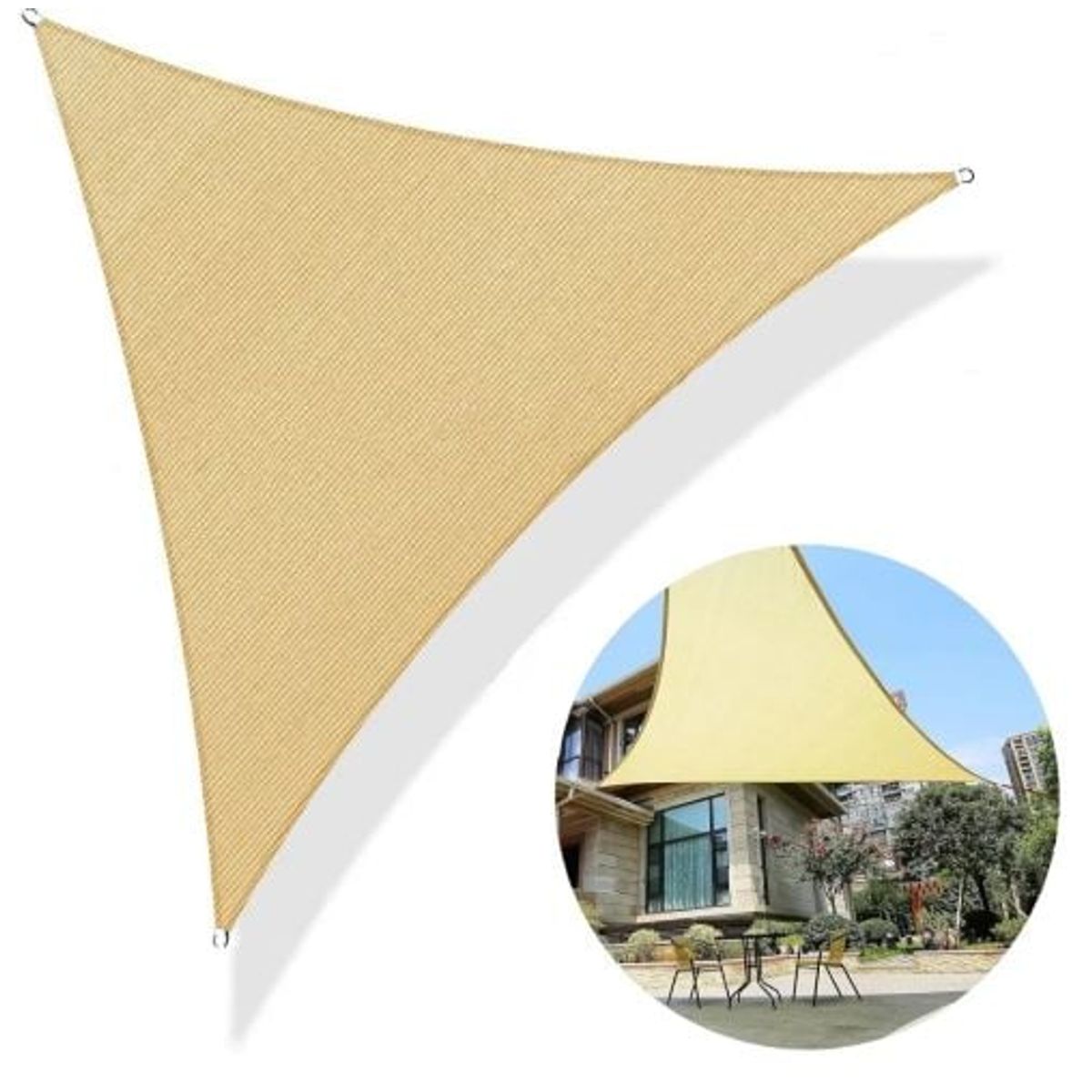 GENERICO - Toldo Vela Malla Triangular 4x4x4 Proteccion UV