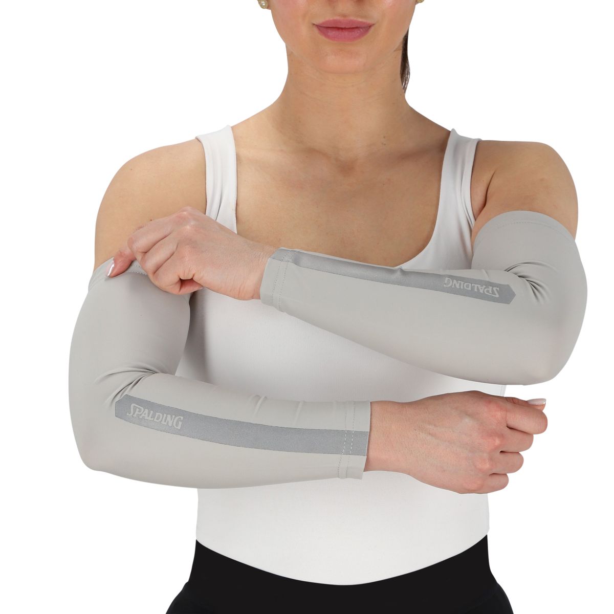 SPALDING - Manga de Compresión Spalding Panal Reflex Gris Claro