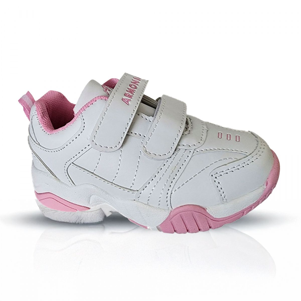 ARMONIA - Zapatillas Deportivas Escolares BlancoRosa con Velcro -7062