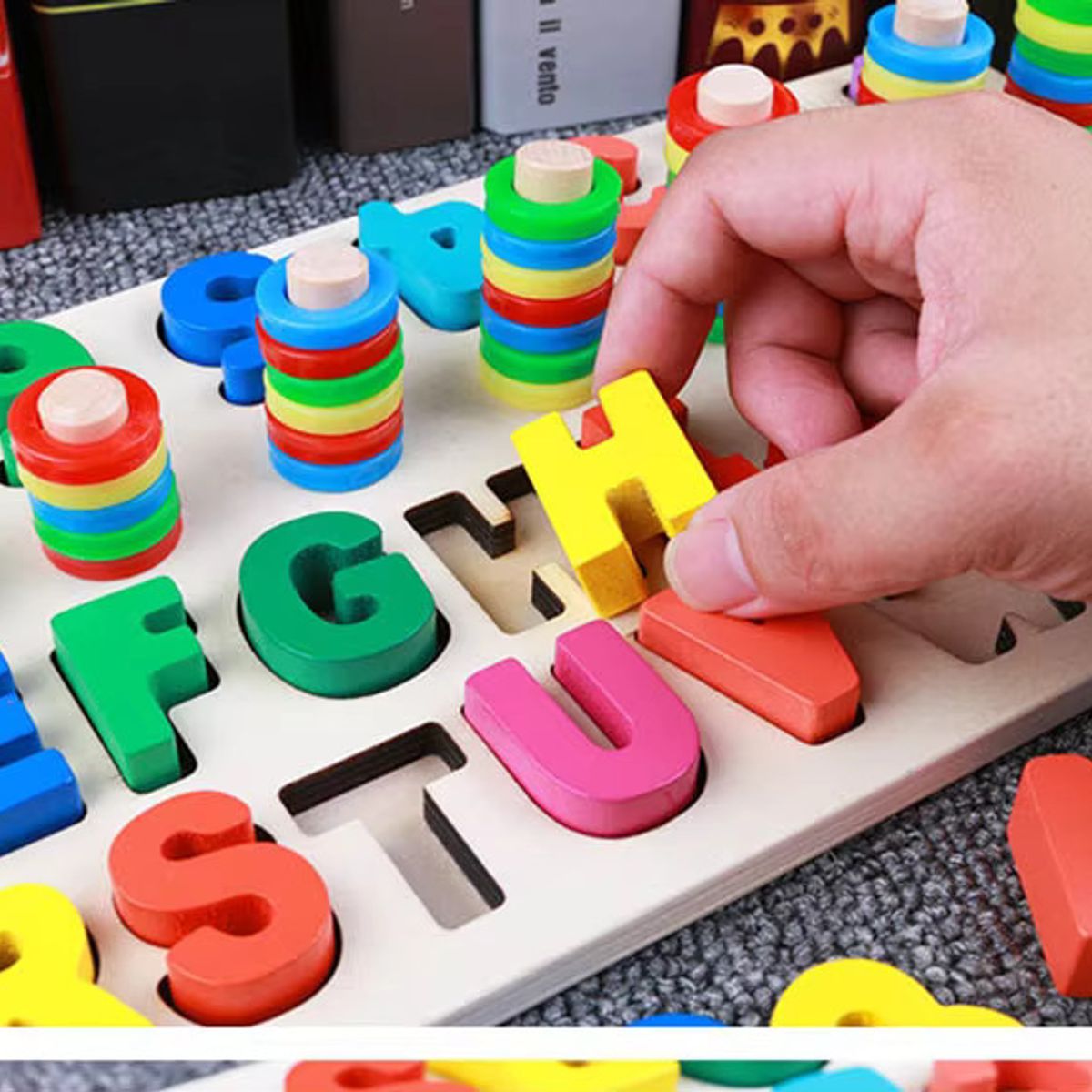 GENERICO - Rompecabezas De Numeros De madera  Abecedario Niños Piezas Juego Rol Educativo