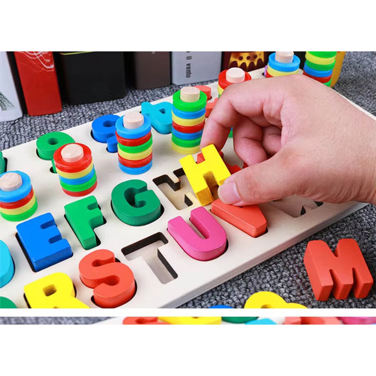 GENERICO - Rompecabezas De Numeros De madera  Abecedario Niños Piezas Juego Rol Educativo