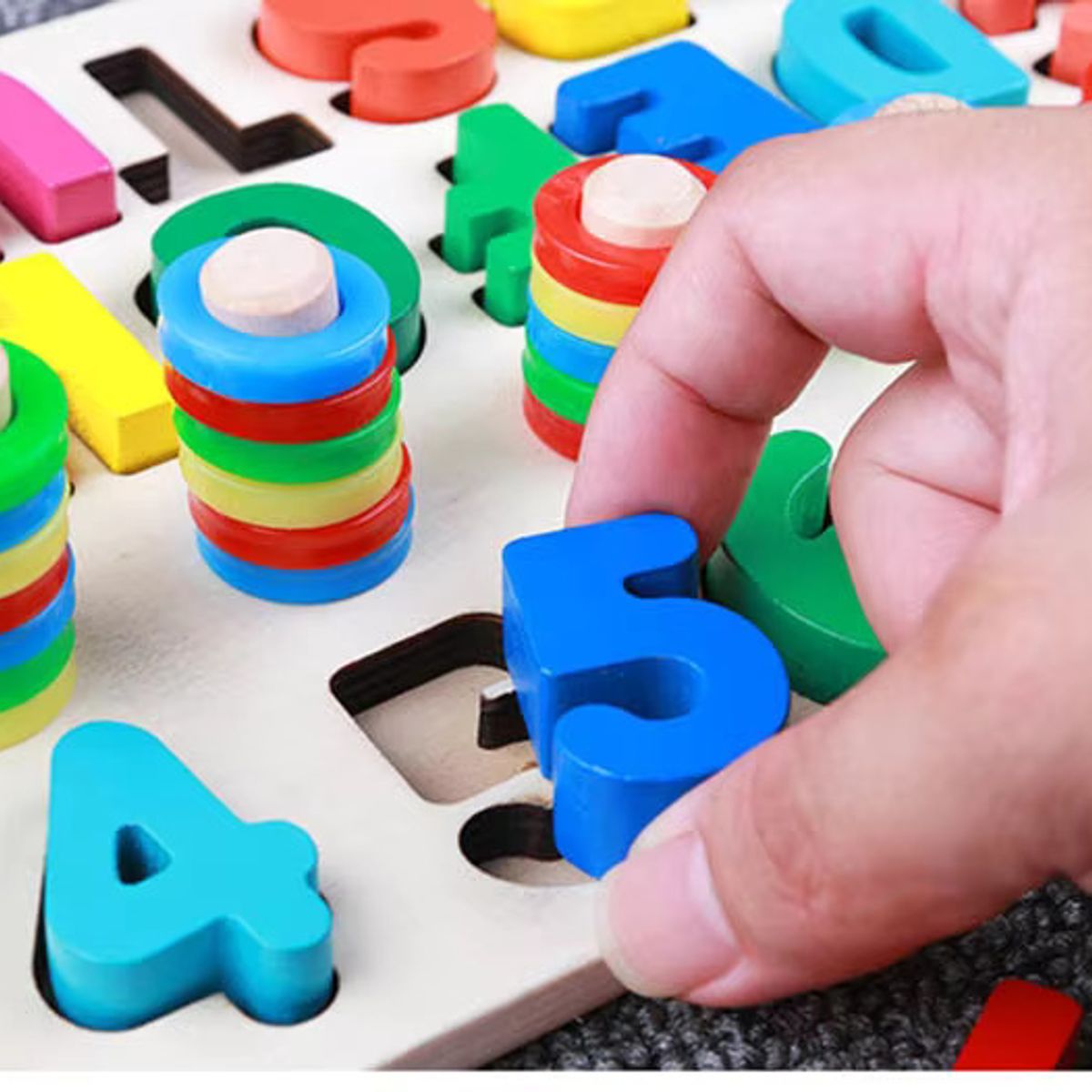 GENERICO - Rompecabezas De Numeros De madera  Abecedario Niños Piezas Juego Rol Educativo