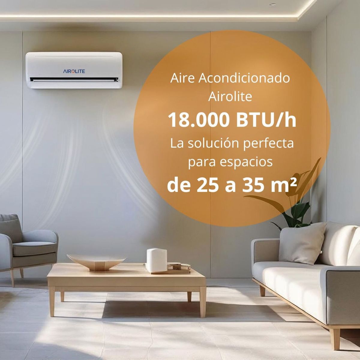 AIROLITE - AIRE ACONDICIONADO SPLIT MURO FRÍO-CALOR 18000 BTU INV AIROLITE