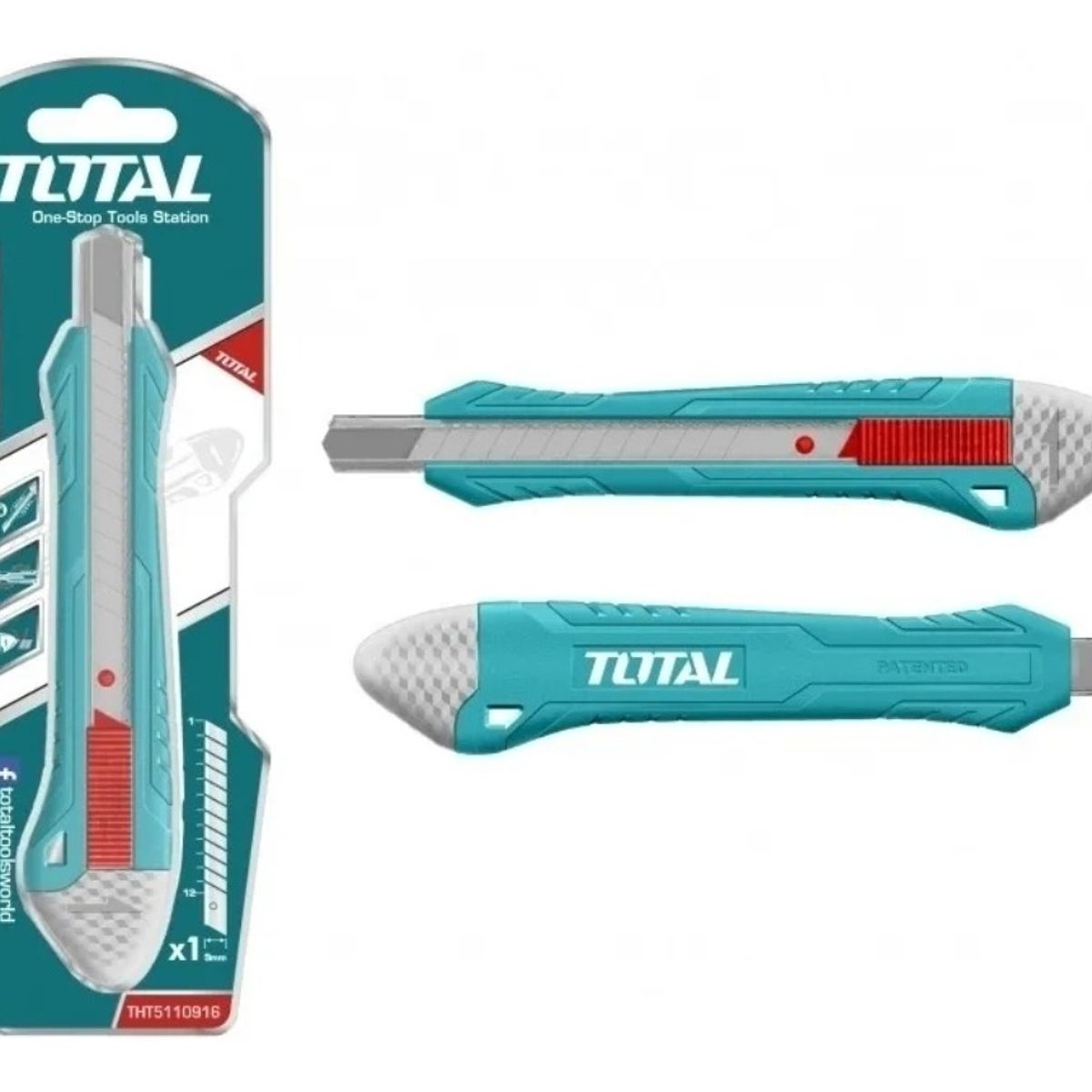 TOTAL - Corta Carton Cuchillo Cartonero 9mm X 80mm Total Tht5110916