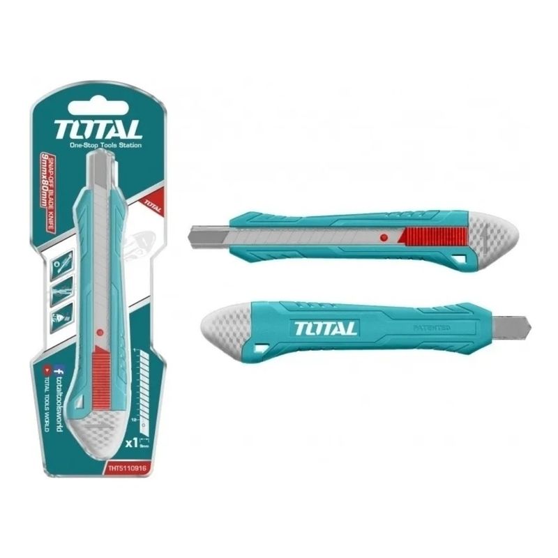 TOTAL - Corta Carton Cuchillo Cartonero 9mm X 80mm Total Tht5110916