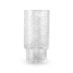 SANTU HOME & DECO - Vaso Vidrio Relieve Flor Begonia 400ml