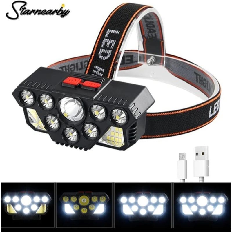 GENERICO - Linterna De Cabeza Casco Led Recargable Potente