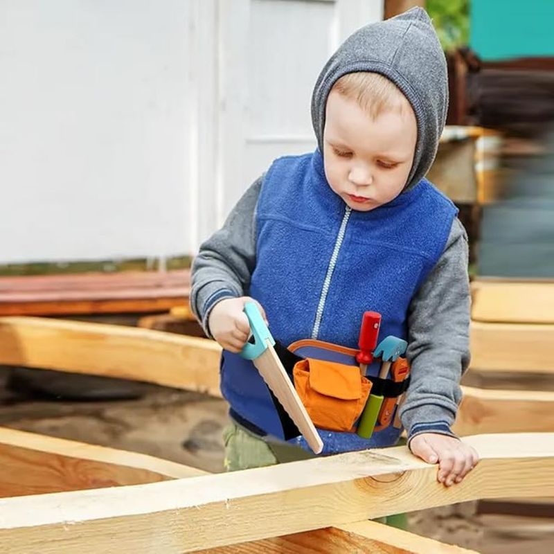GENERICO - Set Cinturón De Herramientas De Madera Didáctico Para Niños