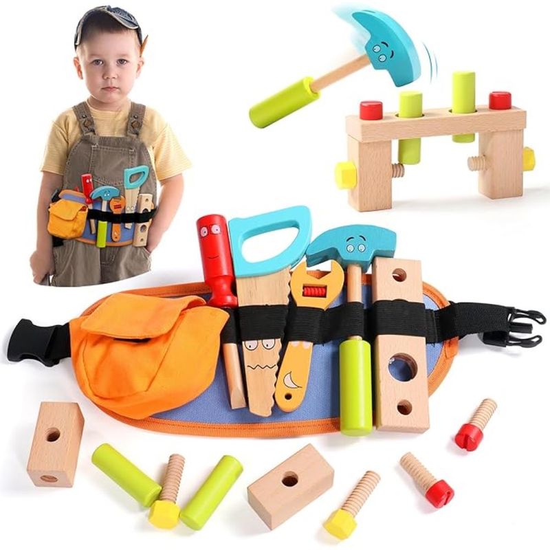 GENERICO - Set Cinturón De Herramientas De Madera Didáctico Para Niños