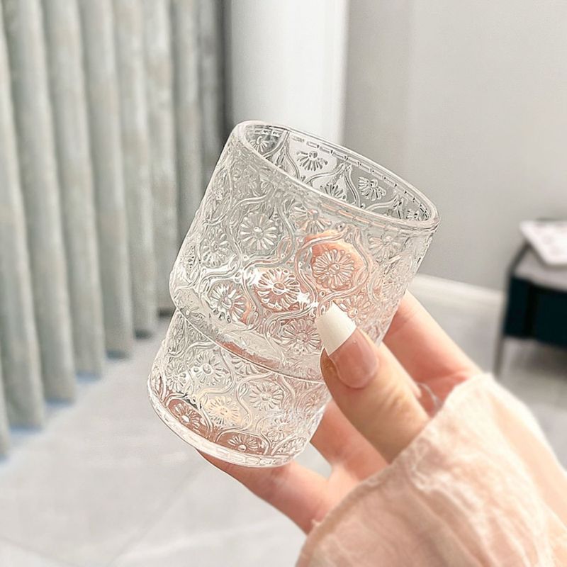 SANTU HOME & DECO - Vaso Vidrio Relieve Flor Begonia 180ml