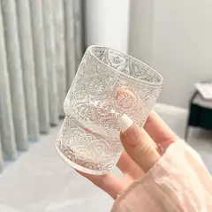 SANTU HOME & DECO - Vaso Vidrio Relieve Flor Begonia 180ml
