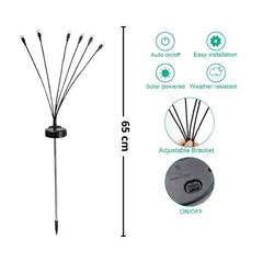 GENERICO - Lampara luz solar estaca para jardines 6 bolas x 2 juegos