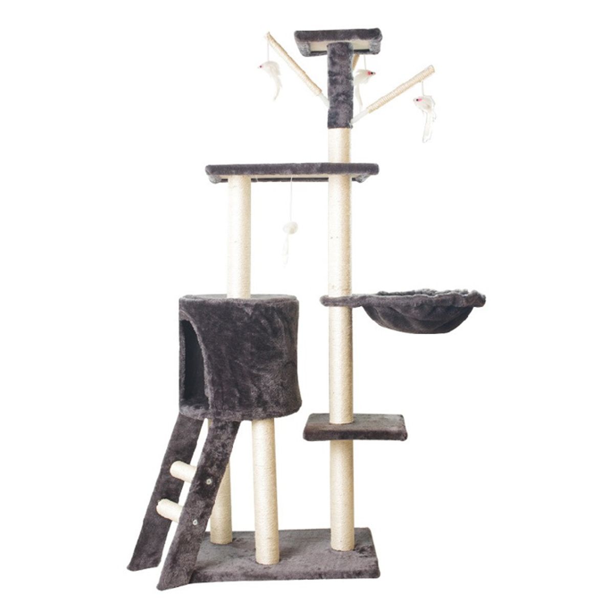 MASCO TODO - Torre Rascador para Gatos Hamaca Juguetes Multinivel 138cm